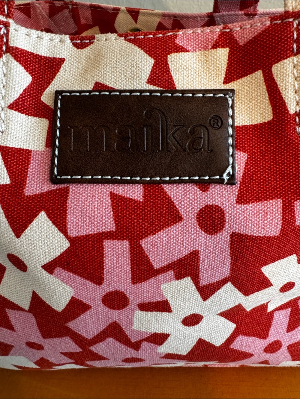 Maika Red and Pink Floral Mini Tote/Crossbody Bag - Picture 3 of 11